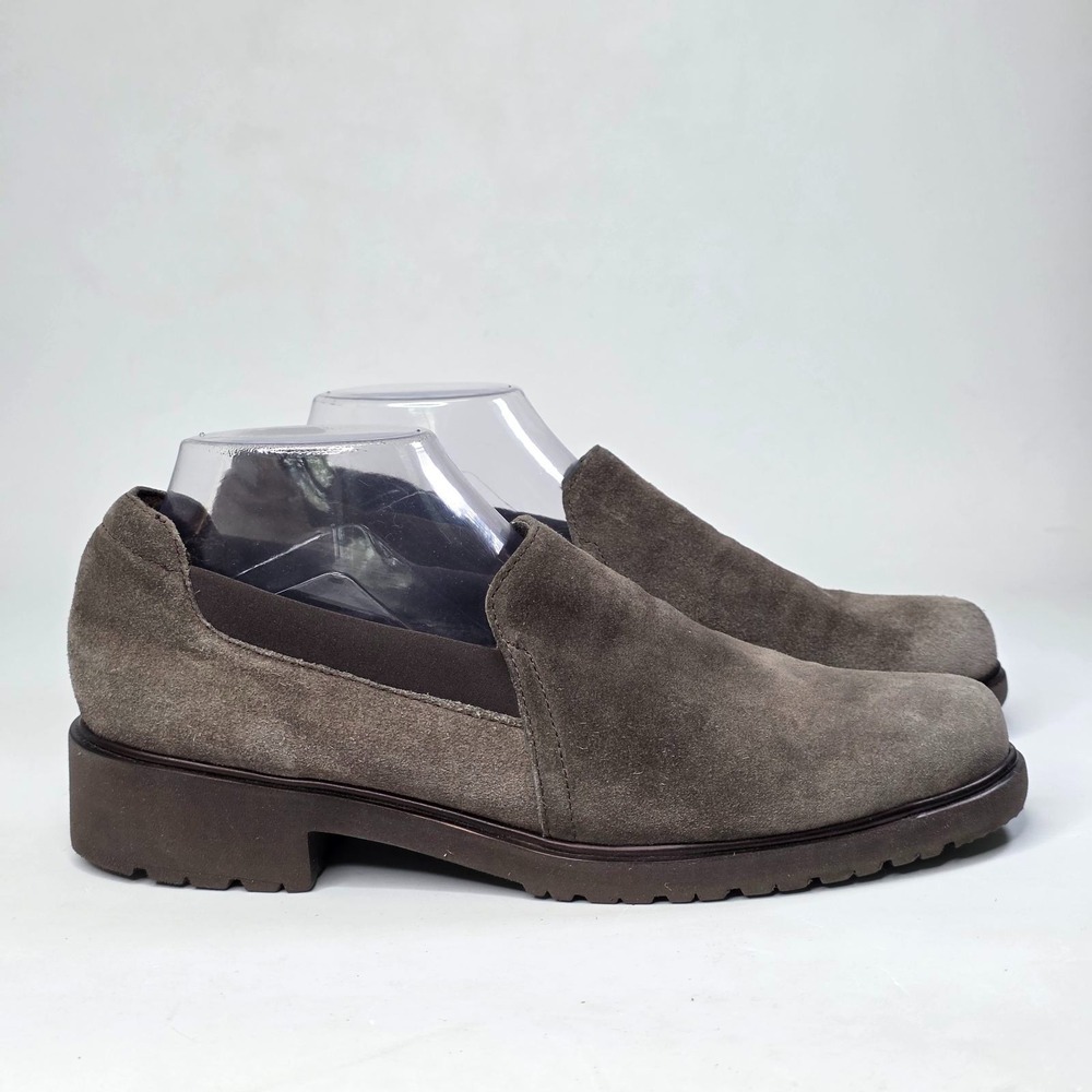 Munro American Becca Shoes Women's 9 W‎ Wide Brown Suede Slip On Casual Loafers